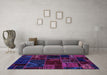 Machine Washable Oriental Purple Modern Area Rugs in a Living Room, wshabs5649pur