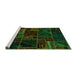 Sideview of Machine Washable Oriental Green Modern Area Rugs, wshabs5649grn