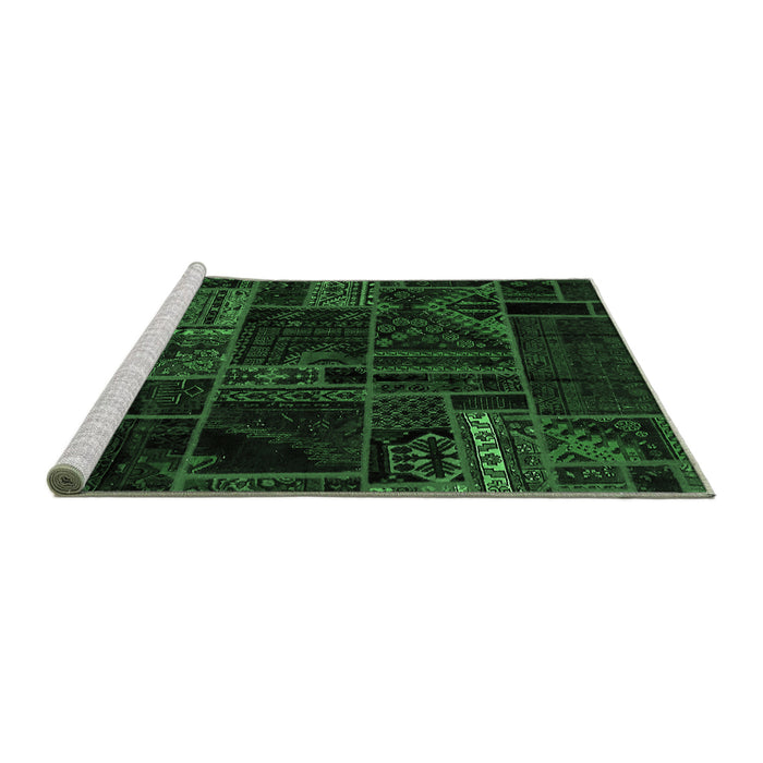Sideview of Machine Washable Oriental Emerald Green Modern Area Rugs, wshabs5649emgrn