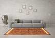 Machine Washable Abstract Orange Modern Area Rugs in a Living Room, wshabs564org