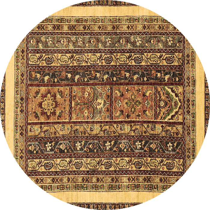 Round Abstract Brown Modern Rug, abs564brn