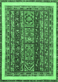 Abstract Emerald Green Modern Rug, abs564emgrn