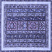 Square Abstract Blue Modern Rug, abs564blu