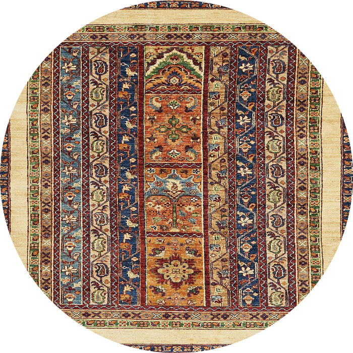 Round Machine Washable Abstract Red Brown Rug, wshabs564