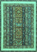 Machine Washable Abstract Turquoise Modern Area Rugs, wshabs564turq