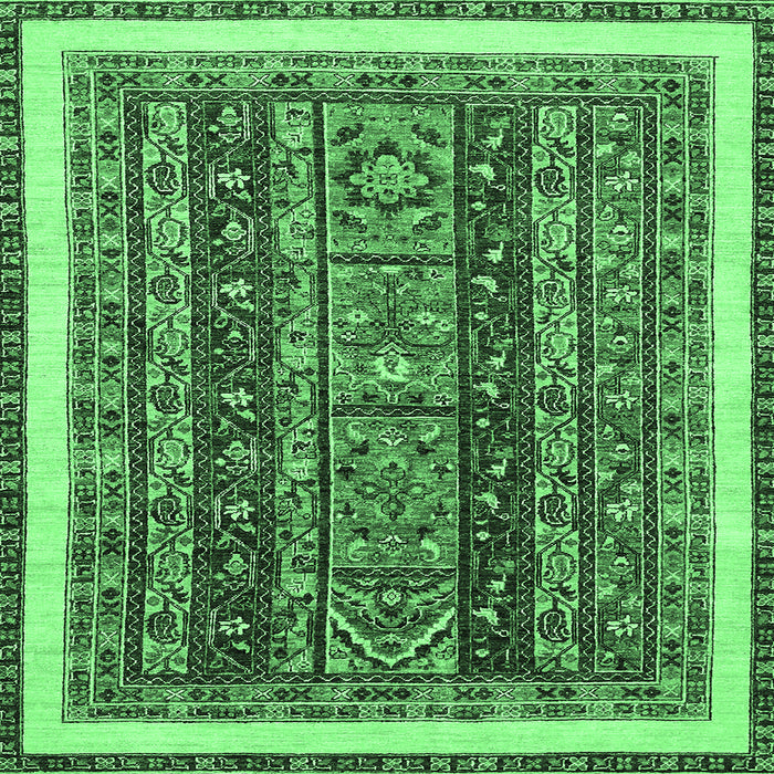 Square Abstract Emerald Green Modern Rug, abs564emgrn