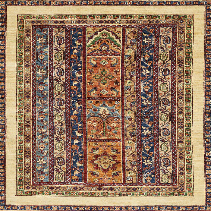 Square Machine Washable Abstract Red Brown Rug, wshabs564