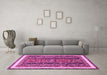 Machine Washable Abstract Pink Modern Rug in a Living Room, wshabs564pnk