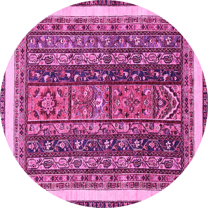 Round Abstract Pink Modern Rug, abs564pnk