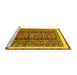 Sideview of Machine Washable Abstract Yellow Modern Rug, wshabs564yw