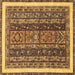 Square Machine Washable Abstract Brown Modern Rug, wshabs564brn