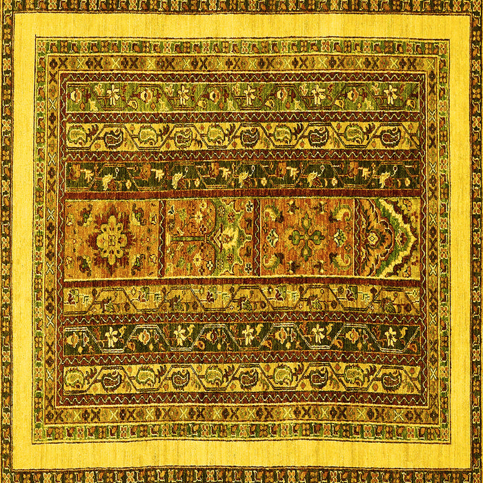 Square Abstract Yellow Modern Rug, abs564yw