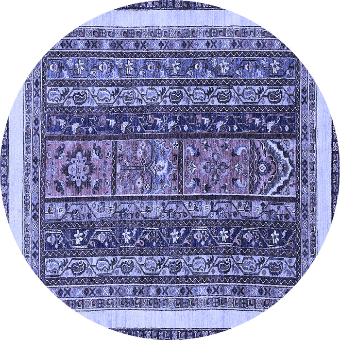 Round Machine Washable Abstract Blue Modern Rug, wshabs564blu