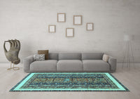 Machine Washable Abstract Light Blue Modern Rug, wshabs564lblu