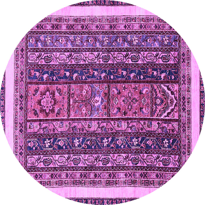 Round Machine Washable Abstract Purple Modern Area Rugs, wshabs564pur