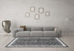 Machine Washable Abstract Gray Modern Rug in a Living Room,, wshabs564gry