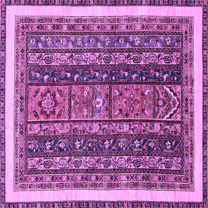 Square Machine Washable Abstract Purple Modern Area Rugs, wshabs564pur
