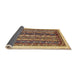 Sideview of Abstract Red Brown Modern Rug, abs565