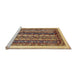 Sideview of Machine Washable Abstract Red Brown Rug, wshabs565