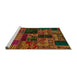 Sideview of Machine Washable Abstract Tomato Red Rug, wshabs5650