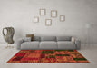 Machine Washable Oriental Orange Modern Area Rugs in a Living Room, wshabs5650org