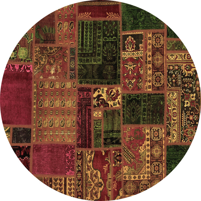 Round Oriental Brown Modern Rug, abs5650brn