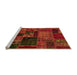 Sideview of Machine Washable Oriental Orange Modern Area Rugs, wshabs5650org