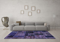 Machine Washable Oriental Blue Modern Rug, wshabs5650blu