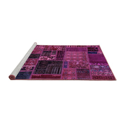 Sideview of Machine Washable Oriental Purple Modern Area Rugs, wshabs5650pur