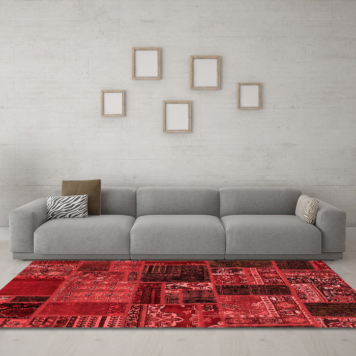Modern Red Washable Rugs