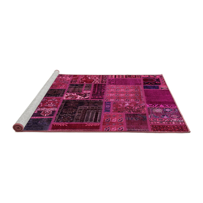 Sideview of Machine Washable Oriental Pink Modern Rug, wshabs5650pnk