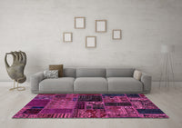 Machine Washable Oriental Purple Modern Rug, wshabs5650pur