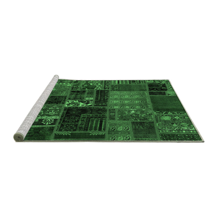 Sideview of Machine Washable Oriental Emerald Green Modern Area Rugs, wshabs5650emgrn