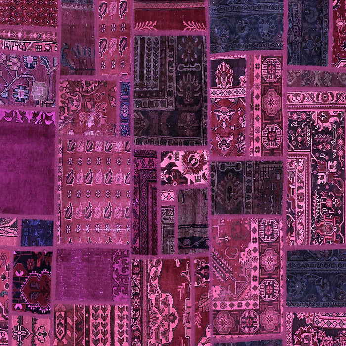 Square Machine Washable Oriental Purple Modern Area Rugs, wshabs5650pur