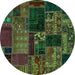 Round Oriental Turquoise Modern Rug, abs5650turq