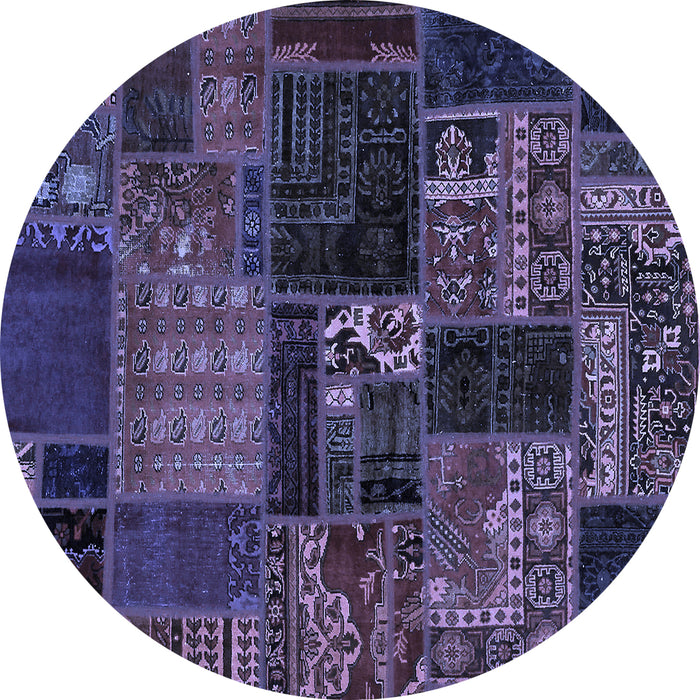 Round Oriental Blue Modern Rug, abs5650blu