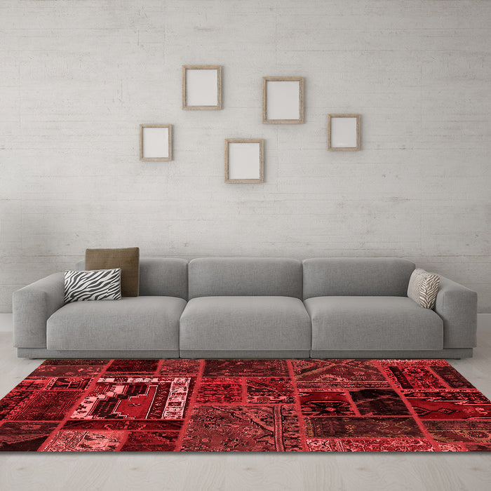 Modern Red Washable Rugs