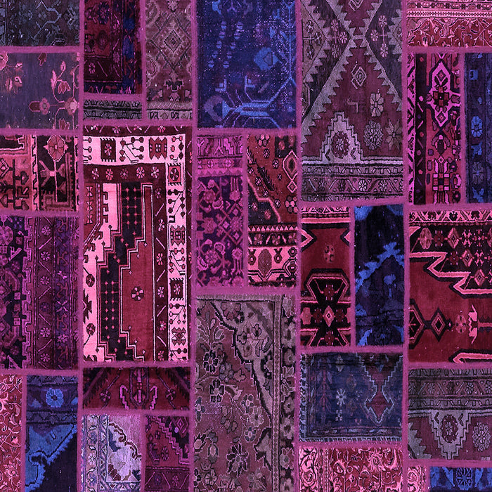 Square Machine Washable Oriental Purple Modern Area Rugs, wshabs5651pur