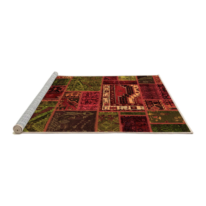 Sideview of Machine Washable Oriental Orange Modern Area Rugs, wshabs5651org