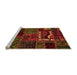 Sideview of Machine Washable Oriental Orange Modern Area Rugs, wshabs5651org