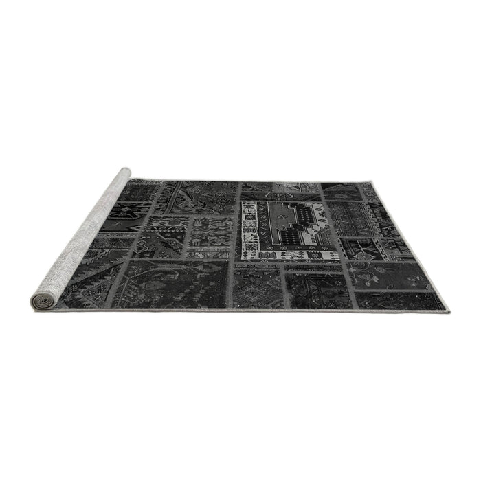 Sideview of Machine Washable Oriental Gray Modern Rug, wshabs5651gry