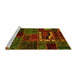 Sideview of Machine Washable Oriental Yellow Modern Rug, wshabs5651yw