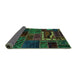 Sideview of Oriental Turquoise Modern Rug, abs5651turq