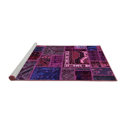 Sideview of Machine Washable Oriental Purple Modern Area Rugs, wshabs5651pur