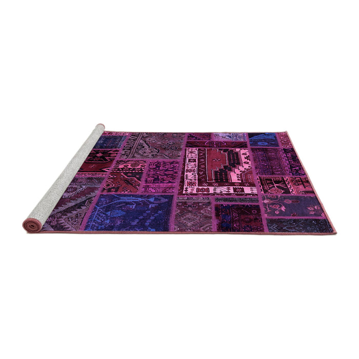 Sideview of Machine Washable Oriental Purple Modern Area Rugs, wshabs5651pur