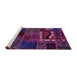 Sideview of Machine Washable Oriental Purple Modern Area Rugs, wshabs5651pur