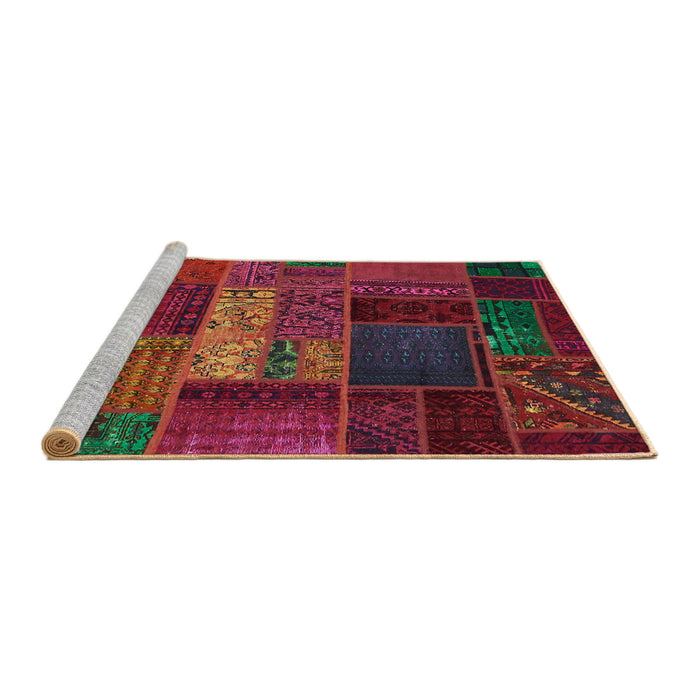 Sideview of Machine Washable Abstract Chestnut Brown Rug, wshabs5652