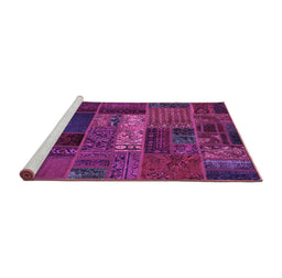 Sideview of Machine Washable Oriental Purple Modern Area Rugs, wshabs5652pur