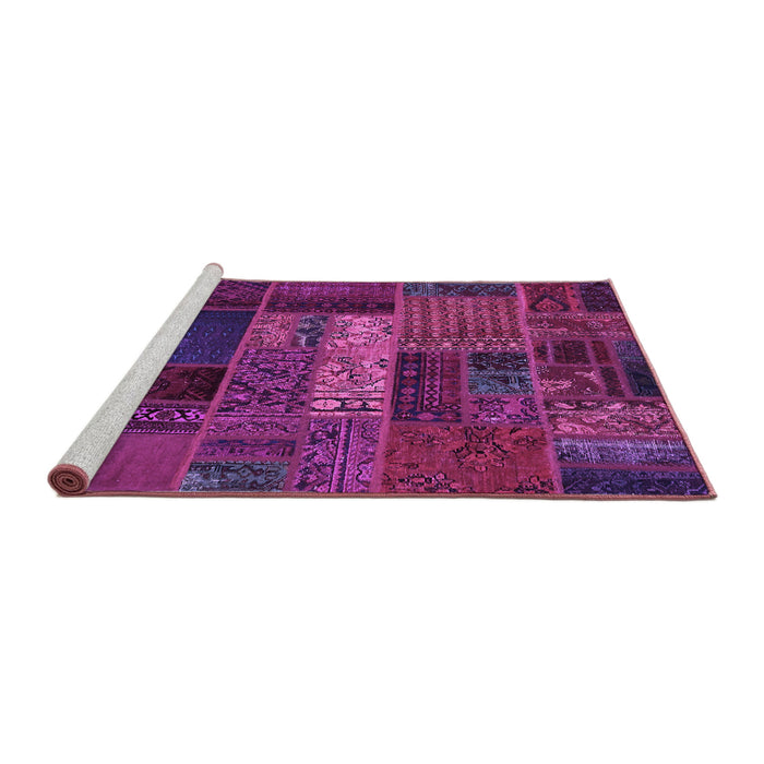 Sideview of Machine Washable Oriental Purple Modern Area Rugs, wshabs5652pur