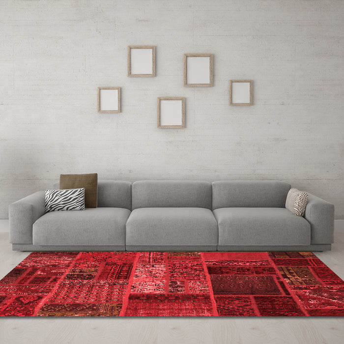 Modern Red Washable Rugs